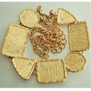 Chico's Gold Belt MOD Belly Chain Rhinestones M-L